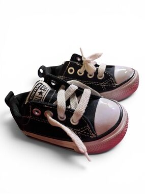 Converse Kids Black and White Low Top Canvas Sneakers